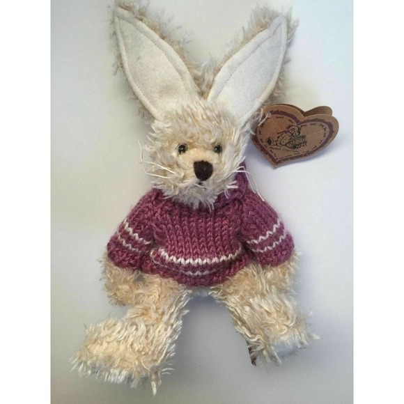 1997 Heartfelt Bunny Rabbit by Julia Shi Collectibles Stuffed Animal Plush Toy - Picture 7 of 11